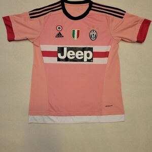 Adidas Kids Pink and Black Soccer Jersey